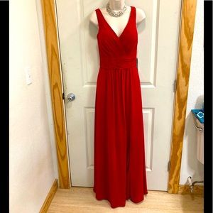 Red chiffon maxi dress